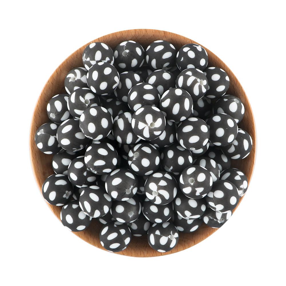 15MM Leopard Silicone Printed Beads 20pcs For Making DIY Jewelry Accessories Bracelet Necklace Making