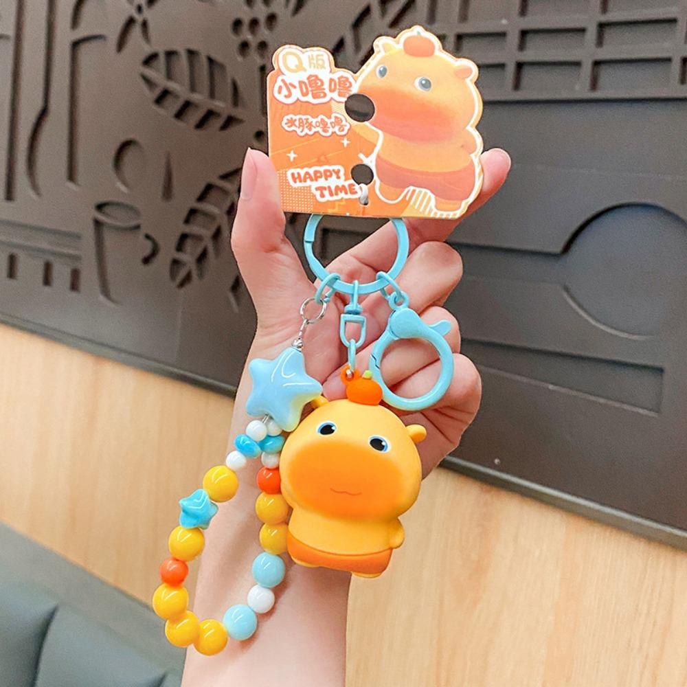 Bag Charm Lulu Doll Keychain Cute Expression Cartoon Phone Chain Cute Capybara Key Ring Gifts