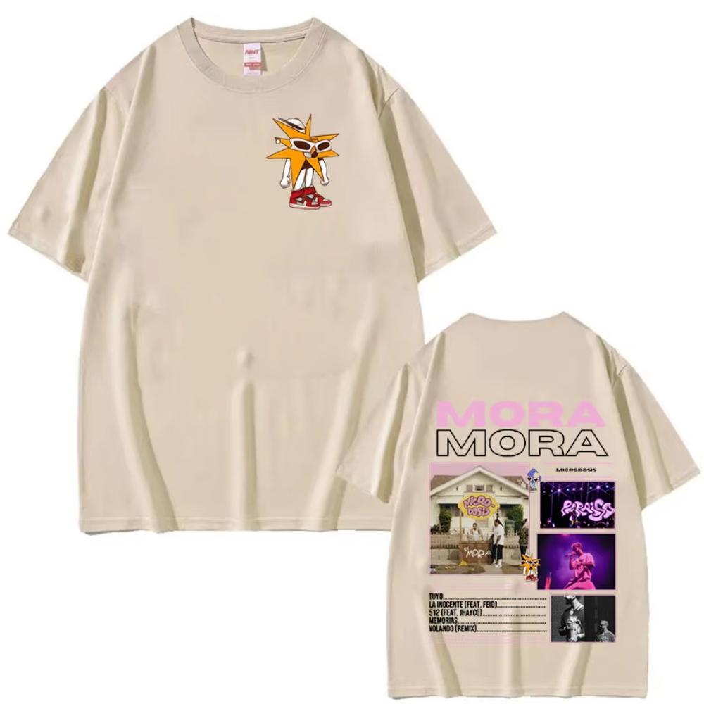 Singer MORA MICRODOSIS Tour 2025 Album Merch T Shirts Men Women Fashion Pop Music T-Shirt Vintage Oversized Short Sleeve T-Shirt