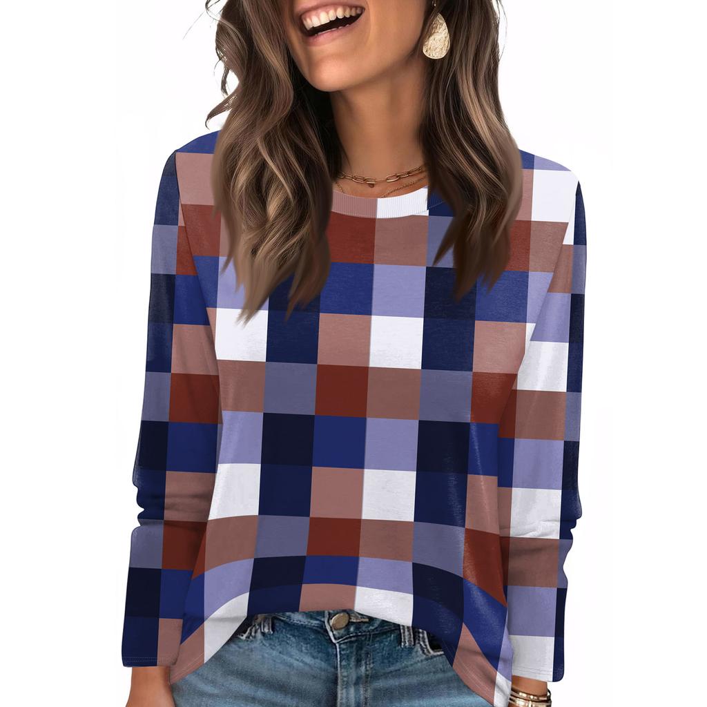 Košile s dlouhým rukávem pro ženy Roztomilý potisk Grafika Trička Halenky Běžné Velikosti Zásadní topy Pulovr