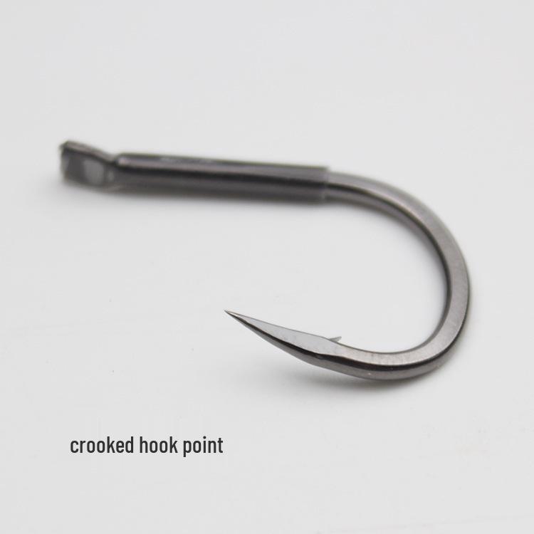 Black Carp Titanium Alloy Giant Catfish Hook with Sleeve, Thickened Offset Large Size for Big Game Fishing