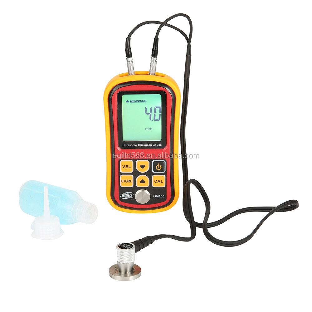 Benetech GM100 Ultrasonic Thickness Gauge Digital LCD Metal Thickness Gauge Sound Velocimeter 1.2-225mm(Steel)0.1mm Resolution