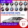 LMFLF1 4PCS 56MM 60MM 65MM Car Emblem Wheel Center Hub Caps Stickers for BMW E28 E32 E34 E53 E64 F10 F20 F30 X1 X3 X5 X6 E71 E90 E91