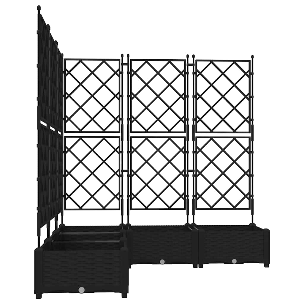 Garden Planter 5 Pcs Black 120 X 120 X 125.5 Cm