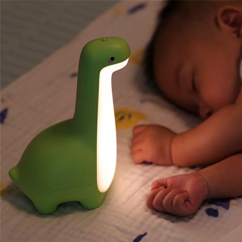 

AD23-Dinosaur Night Light For Children - Cute Bedside Lamp With Eye Protection, USB Charging, Ideal Room Decor зелёный