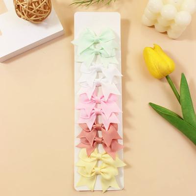 Multi Colored Hair Clip, Children's Bow Combination Hair Clip, Set Of 10 Pieces