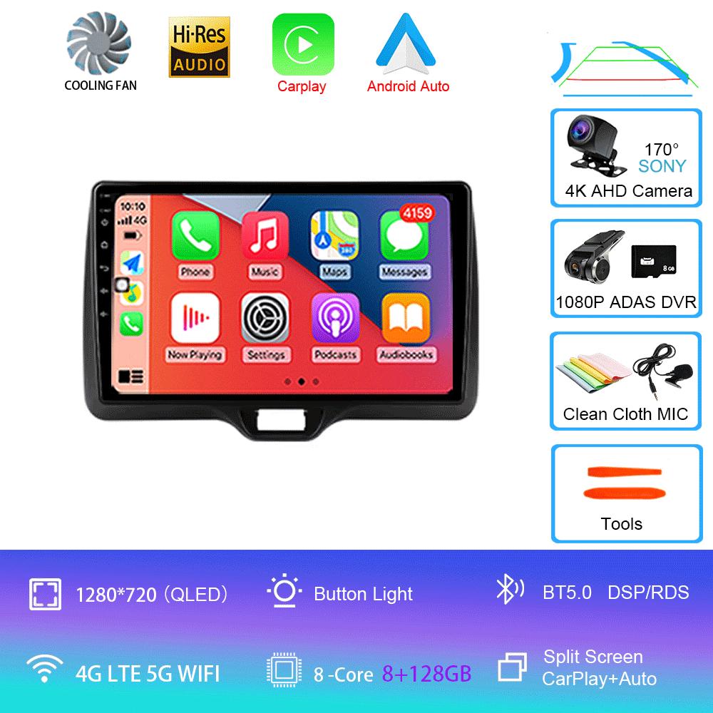 Android 14 Car Radio Carplay Auto For Toyota Yaris Vios 2020 - 2025 Right Hand Drive Multimedia Player GPS Video 2 Din Head Unit