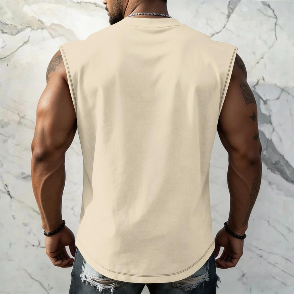 Men Sleeveless Tank Top Muscle Shirt Loose Fit Basic Solid Color Casual Summer Workout Vest for Daily Use