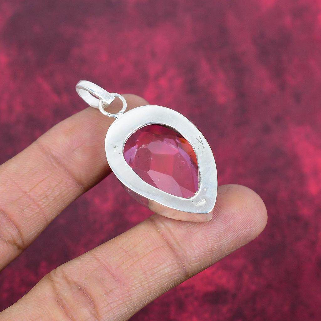 Pink Kunzite Pendant Gemstone Jewelry, 925 Solid Sterling Silver Pendant, Handmade Jewelry Birthstone Pendant, Gift For Him