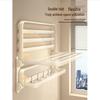 Milk White Punch-Free Wall-Mounted Aluminum Towel Rack Set for Bathrooms