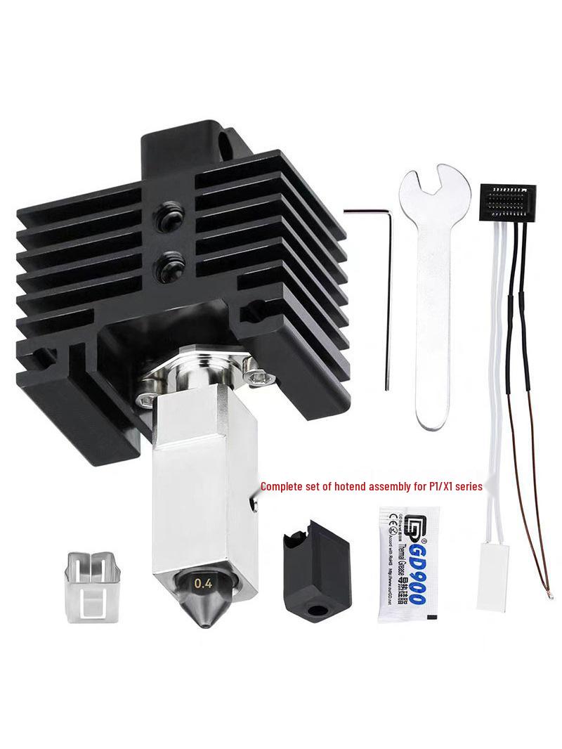 Silicone Sleeve Hotend Assembly with Nozzle & Thermistor for 3D Printers X1/P1 Ceramic Heater Clamp 3 pcs