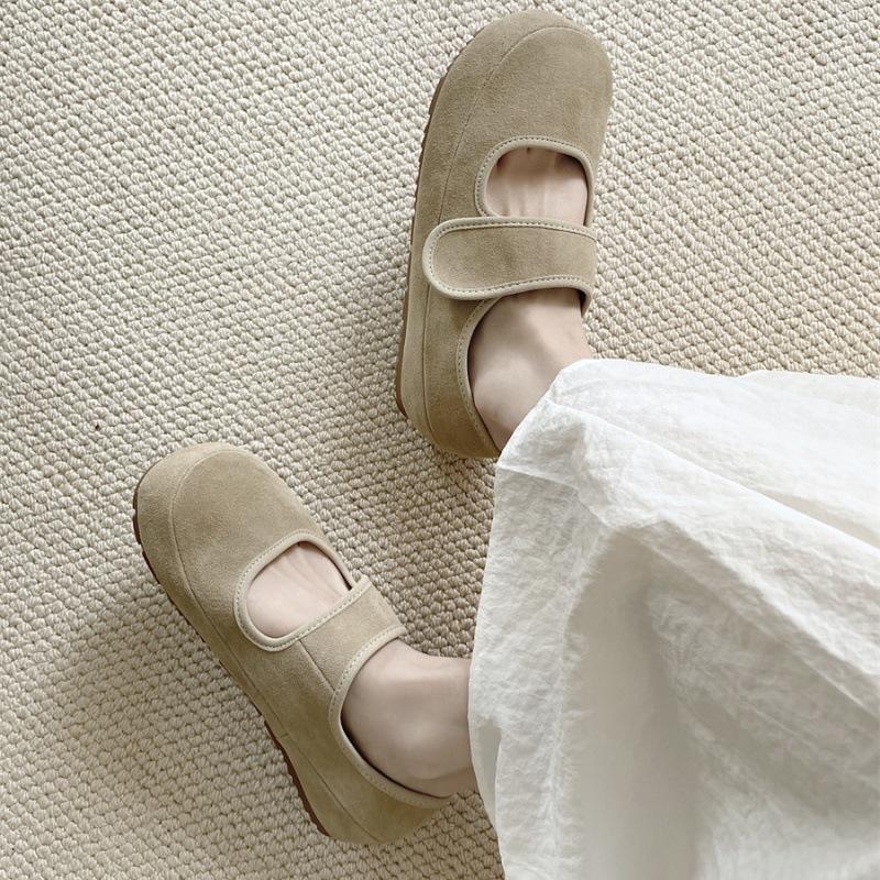 Buty retro, Buty damskie, Płytkie buty z miękką podeszwą, Płaskie pojedyncze buty