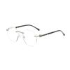 Rimless Cutting Reading Glasses Polygon Blocking Blue Light Computer Men Business Presbyopia Eyeglasses Goggle+1.0...+4.0 Unisex