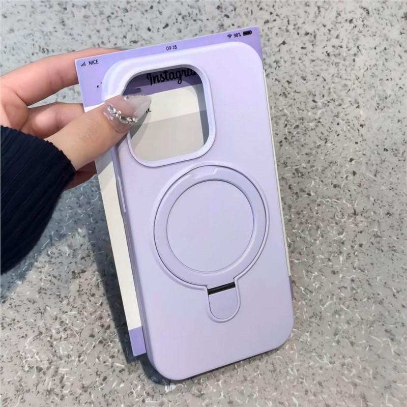 Liquid Silicone Stand Ring Holder Magnetic For Magsafe Case For iPhone 16 15 14 Plus 13 12 11 Pro Max Matte Soft Cover