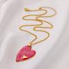 Coloful Heart Stainless Steel Necklace Gold Color Chain Necklaces Choker for Women Trendy Zircon Birthday Gifts Collar Mujer