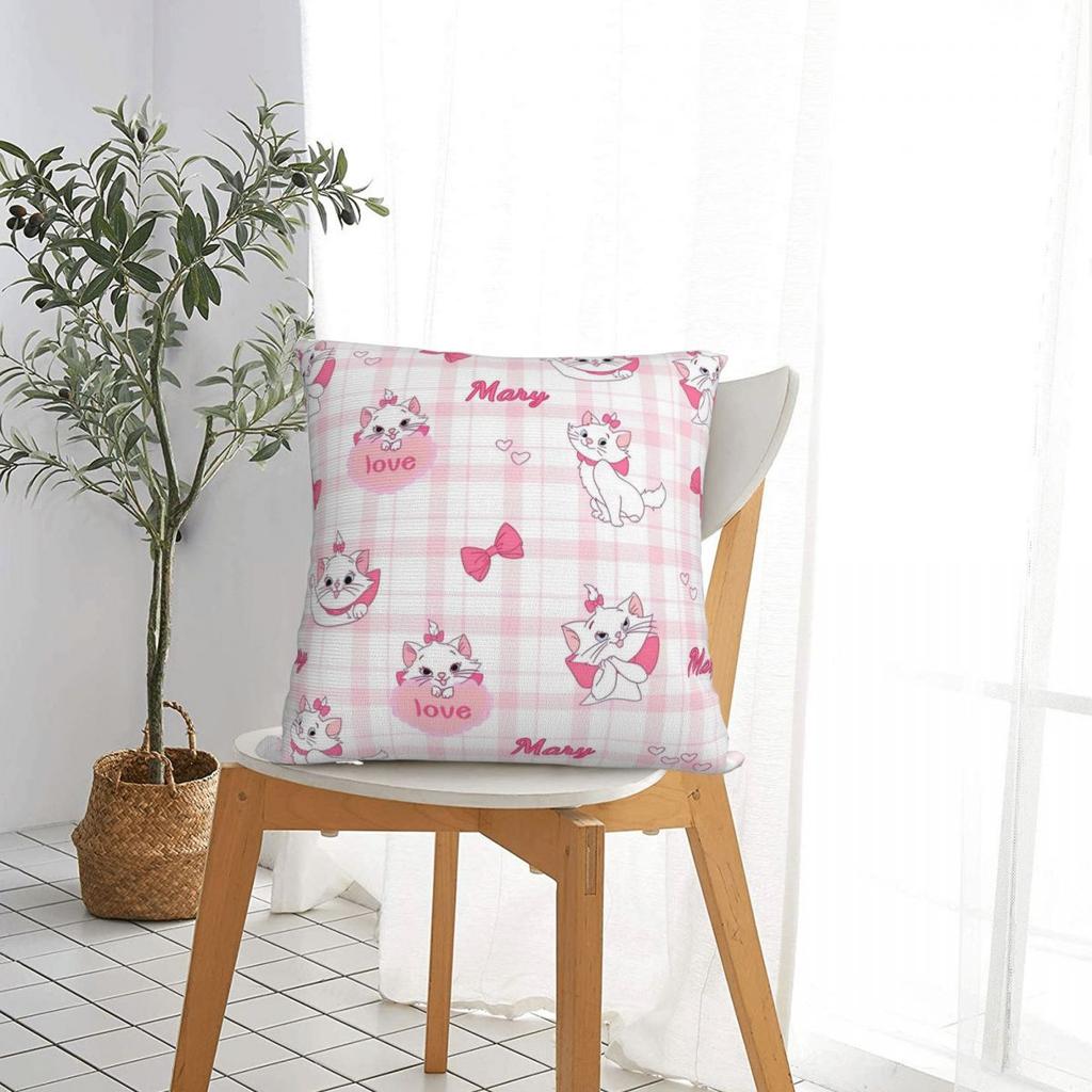 Love Marie Cat Throw Pillow Cover Polyester Decorative Pillow Vintage Pillowcase