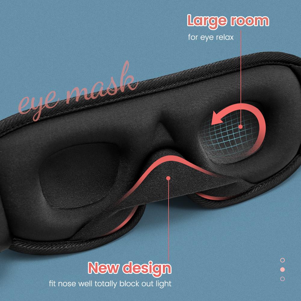 3D Blocking Light Sleep Eye Mask Soft Padded Slaapmasker For Sleeping Aid Eye Mask For Travel Rest Night Breathable Eyepatch