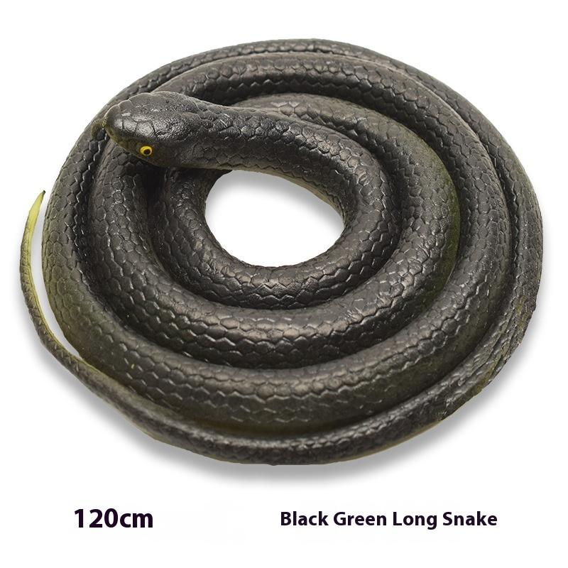 120cm Halloween Decoration Garden Props Prank Rubber Snakes Realistic Rubber Snakes Black Mamba Snake Simulation Toy Drama Props