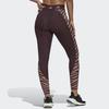 Adidas Patterned High-Waisted Ankle-Length Fitness Pants Women Pants Burgundy IB3607