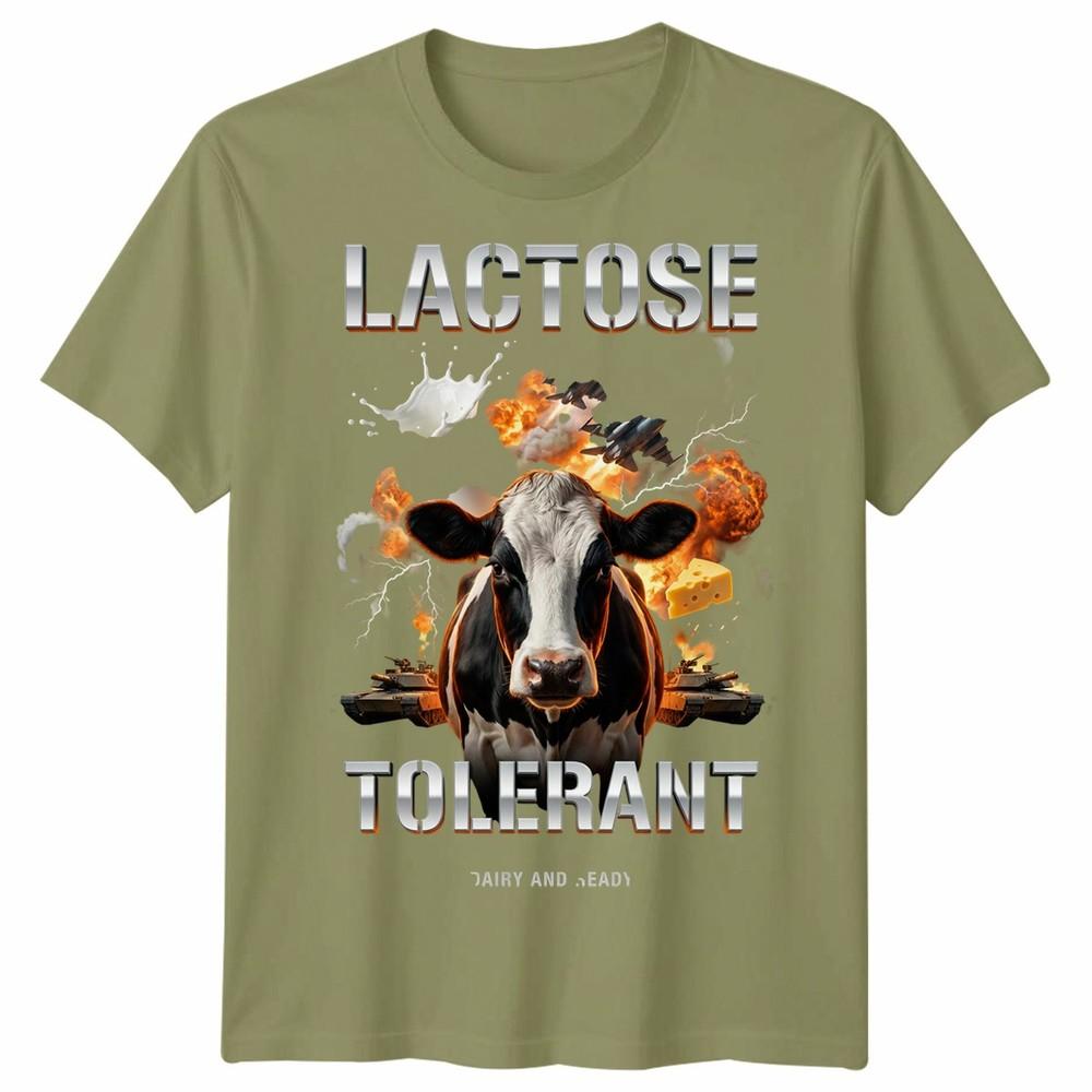 Lactose Tolerant Funny Unisex T Shirt Tee Humor Slogan Graphic Top
