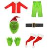 Adult children green hair monster grinch santa pants suit play suit