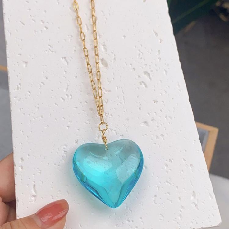 Heart Pendant Necklace Alloy Chain Necklace Neck Jewelry Pendant Choker Necklace