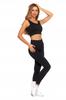 Women's Sports Leggings Fitted Ribbed High Waist MORAJ S/M BLACK