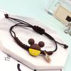 Nuovo Braccialetto di Topolino Braccialetti Carini in Corda Intrecciata a Mano per Coppia Studente Gioielli alla Moda Artigianato Regali di Compleanno per Amici