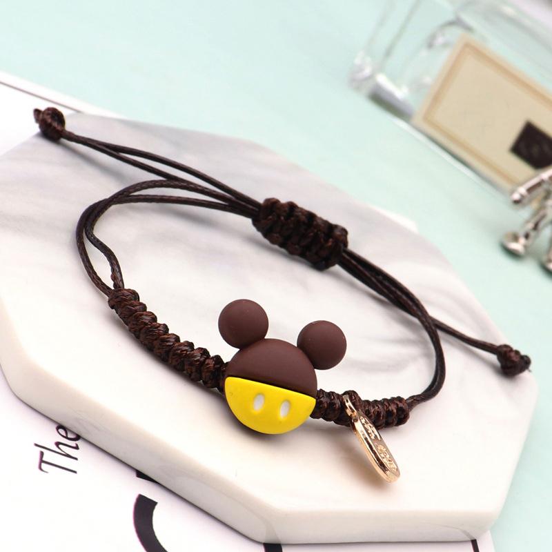 Disney Mickey Maus Armband Süßes Handgewebtes Seilarmband Paar Student Mode Schmuck Handwerk Freund Geburtstag Geschenk white