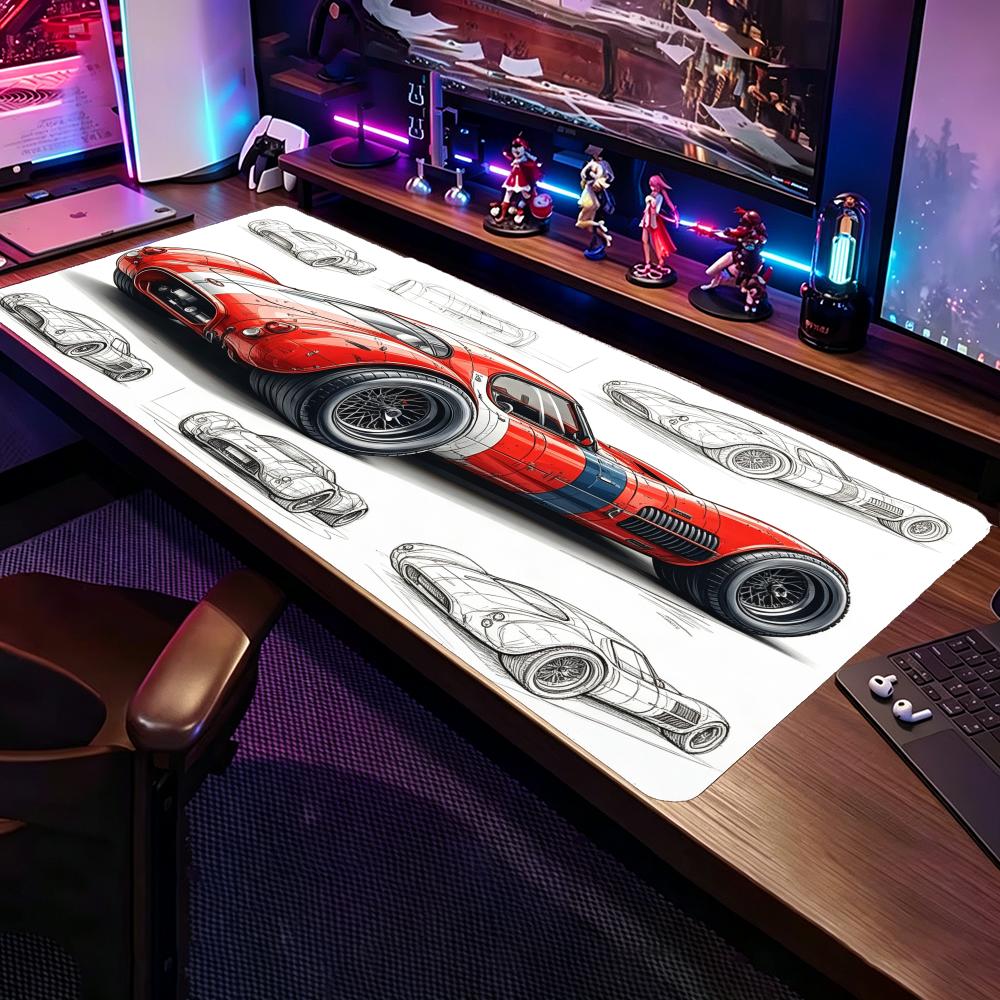 Hot Sell Sports Car Mouse Pad Large Computer Office Game Table Mat Rubber AntiSlip Stitched Keyboard Mats 90x40 Xxl Desk Pads