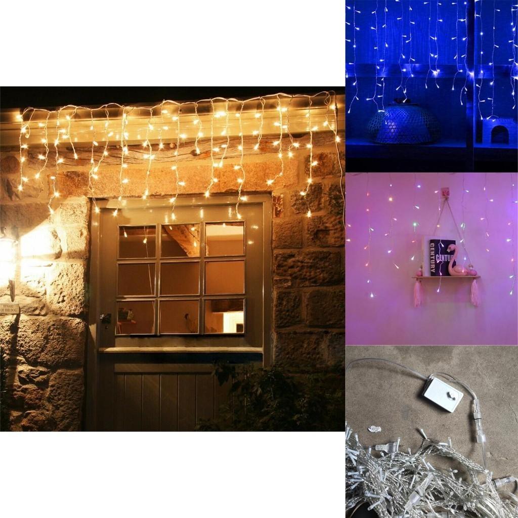 Romantic 13-130ft Curtain Icicle Lights Led Fairy Christmas Indoor Outdoor Wedding Party