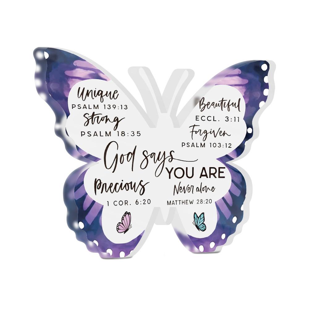 1pc Religion Butterfly Shaped Acrylic Sign | Tabletop Decor for Home Living Room, Contemporary Style, English Language