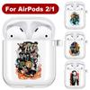 Demon Slayer Nezuko Zenitsu Tanjirou Transparent Airpods Case for Funda Airpods 2/1 Cover Kimetsu No Yaiba Soft TPU Case Coque