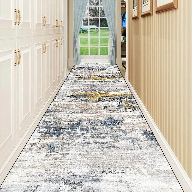 Nordic Abstract Villa Long Corridor Carpet Runner Hall Passageway Home Large Rug Stairway Comfortable Durable Washable Floor Mat