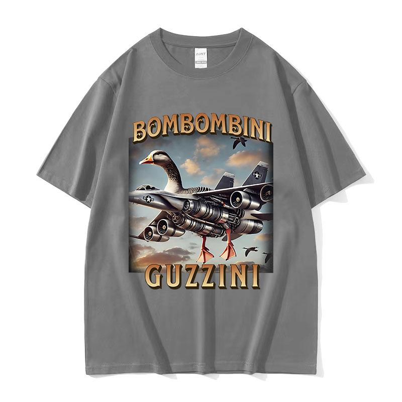 Bombombini Guzzini Funny Goose Meme T Shirt Unisex Harajuku Fashion Short Sleeve Tshirts Y2k Retro Oversized Cotton Tshirt S