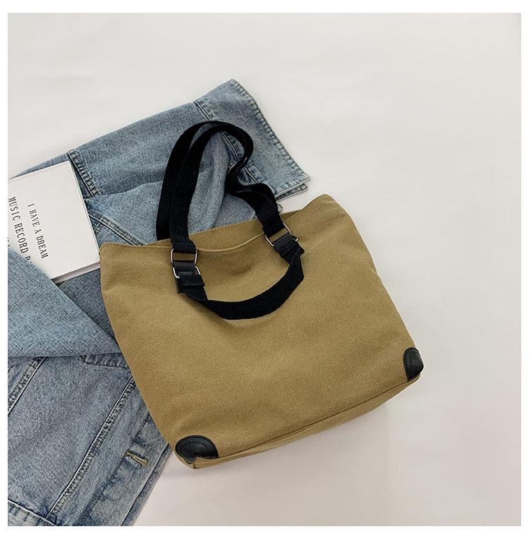 Japanese Style Canvas Tote: Versatile, Fashionable Shoulder Bag for College, Campus & Commuting