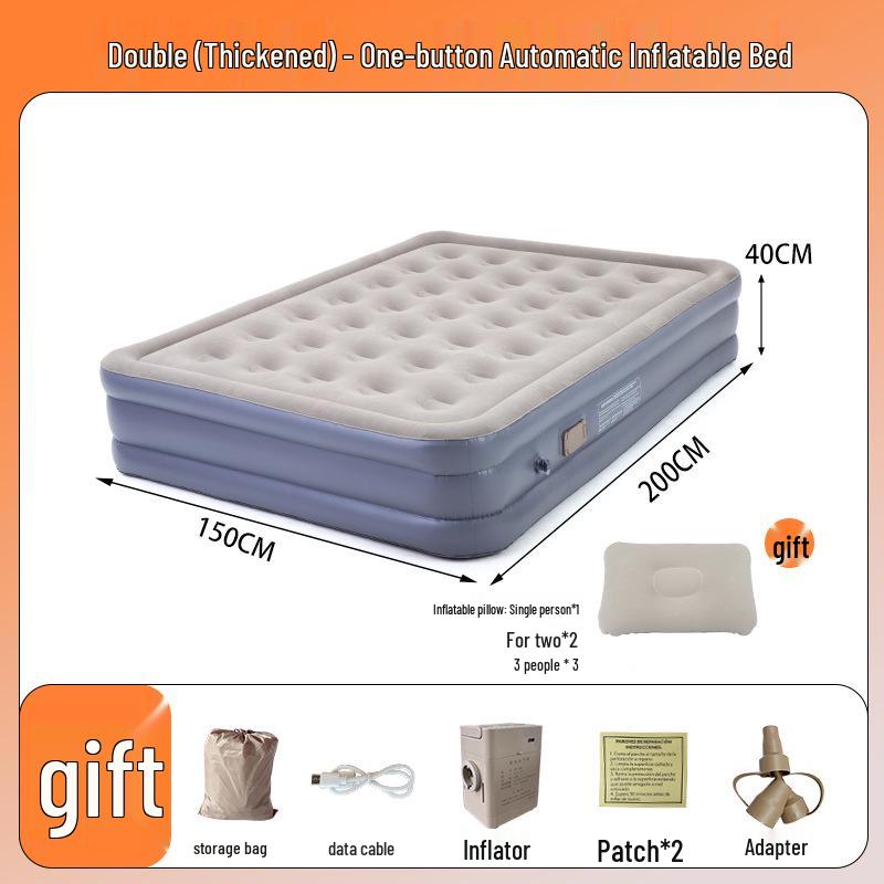 Portable Double Camping Mattress with Built-in Pump