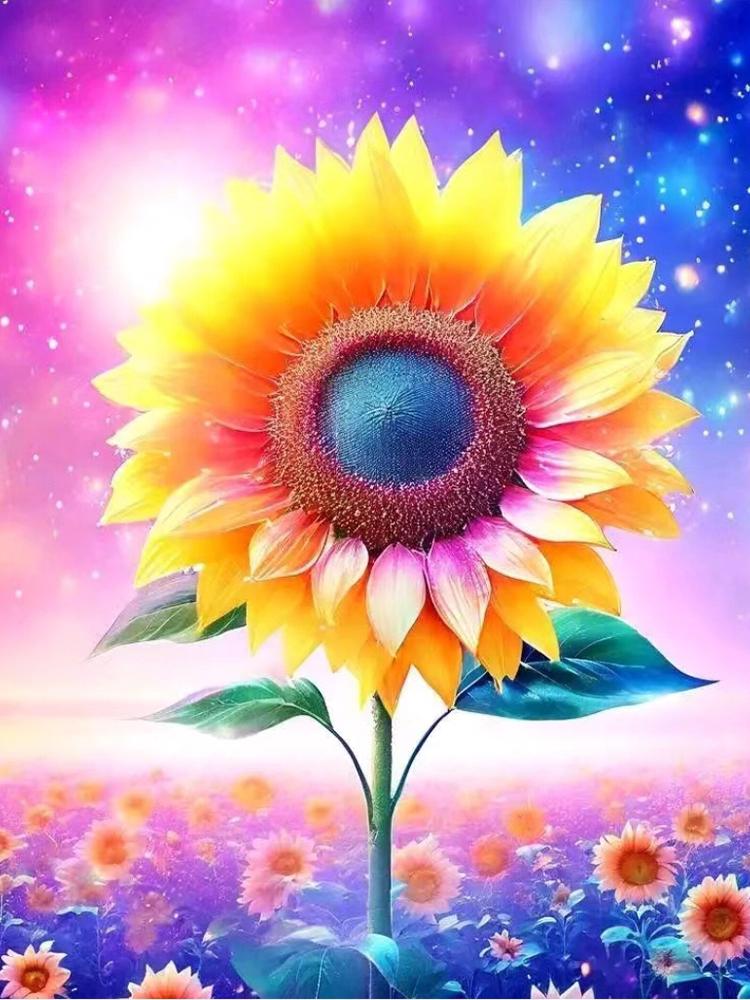 DIY Sunflower Flower Mosaic Picture 5D Cross Stitch Diamond Painting Full Square Round Rhinestone Embroidery Puzzle Home Decor