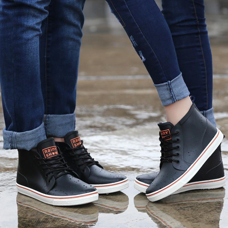 Fashion Rainboots Slip Water Shoes Fishing Boots Short Rubber Rain Boots Man Bot Garden Boots Men Lovers Shoes 2025 New
