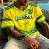 2026 men women  Brazil flag Football Jerseys For Men Classic  Brazil Short  Sleeve Tees Casual O-neck Sports Tshirts Men t-shirt