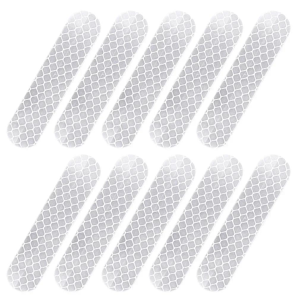 100-10PCS Helmet Safety Warning Reflective Sticker Strip Fluorescent Decorative Stickers Bicycle Motorcycle Reflector Tape Decal 10pcs