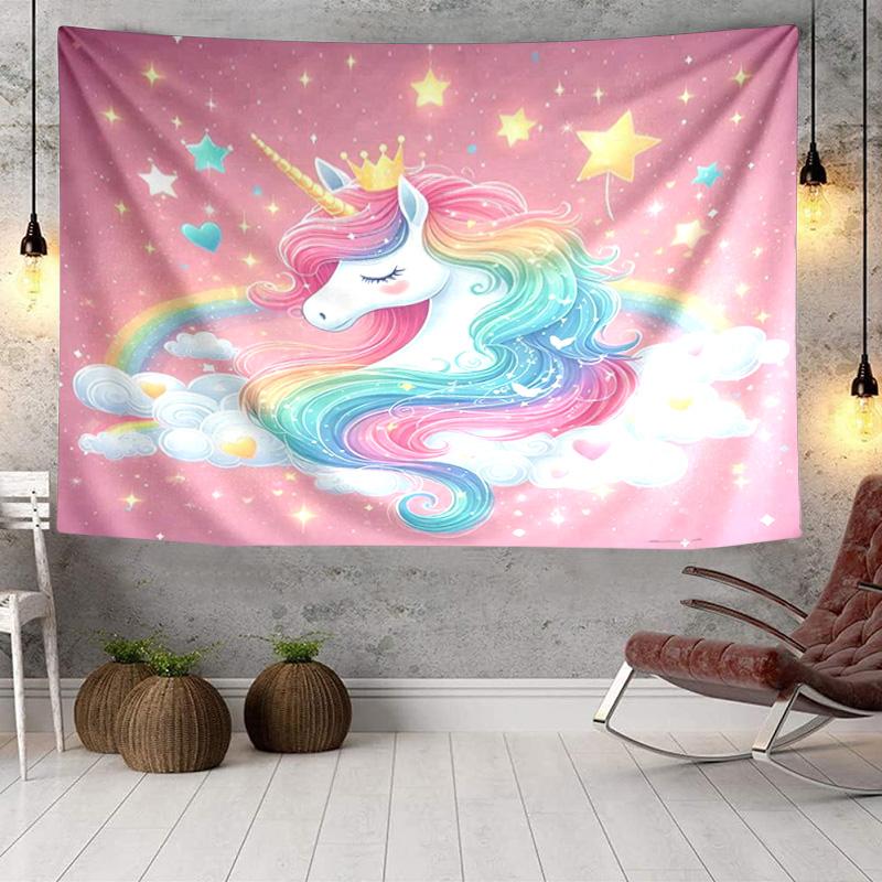 Magical Unicorn Fantasy Tapestry Room Decoration Wall Hanging for Living Room Bedroom, dormitory, Birthday and Christmas gifts