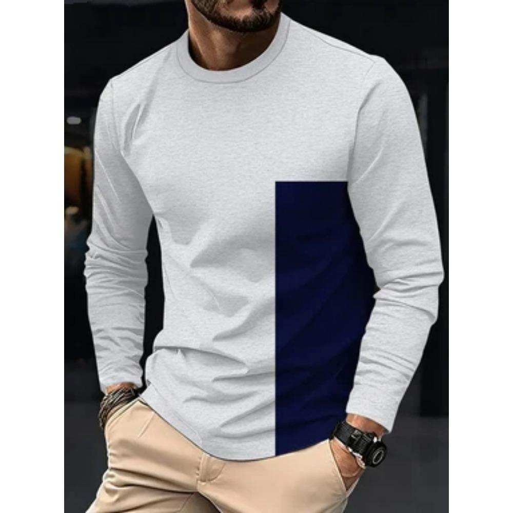 Herren Grafisches Langarm-T-Shirt Cool Bedruckt Rundhals Lässig Streetwear Oberteil