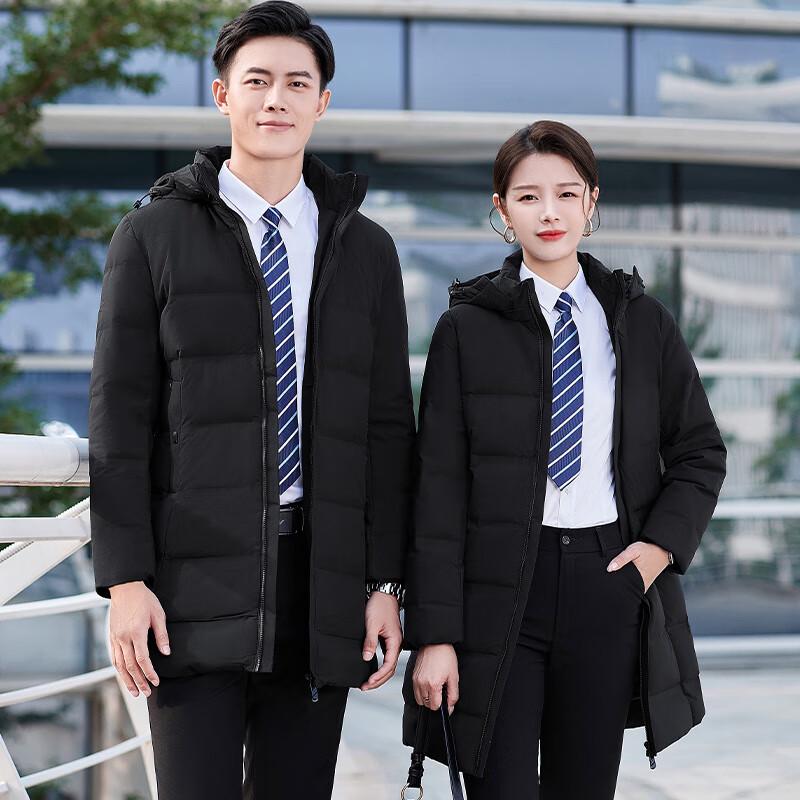 Telooman Unisex Mid-Length Hooded Down Jacket