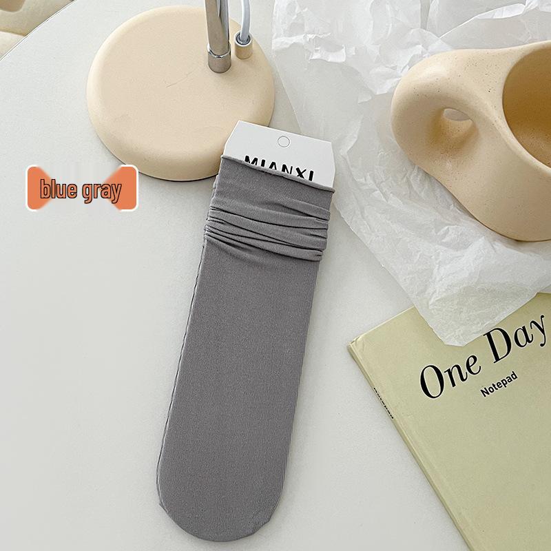 Nahtlose Damen-Socken bis zur Wade aus gekämmter Baumwolle - Weiß, Herbst/Winter, Japanischer Akademiker-Stil, Vielseitig und einfarbig