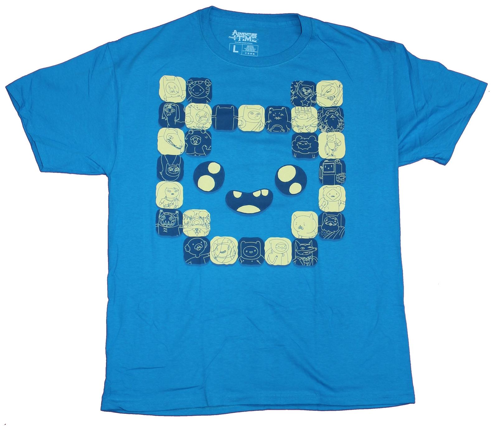 Adventure Time Mens T-Shirt - Big Finn Head Made out of Little Pictures S разноцветный