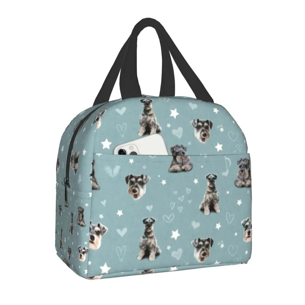 Chihuahuas Valentines Thermal Insulated Lunch Bags Women Cute Dog Puppy Portable Lunch Tote for Work School Travel Food Box