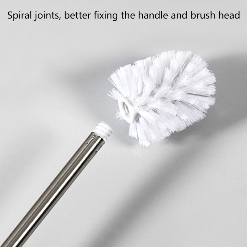 4Pcs Household Toilet Bowl Brush Soft Bristles Toilet Cleaning Brush Stainless Steels Handle Deeply Cleaning Toilet Brush