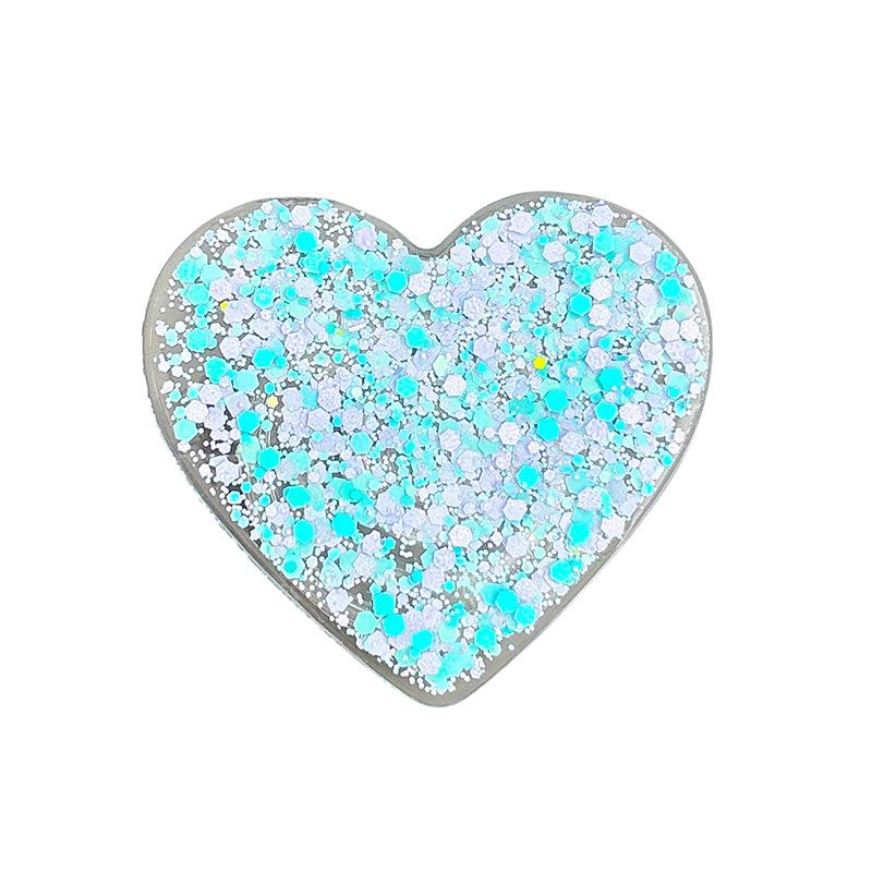 Creative Color Love Sequins Mobile Phone Airbag Bracket Wind Flash Powder Watching Drama Desktop Bracket Retractable Niche