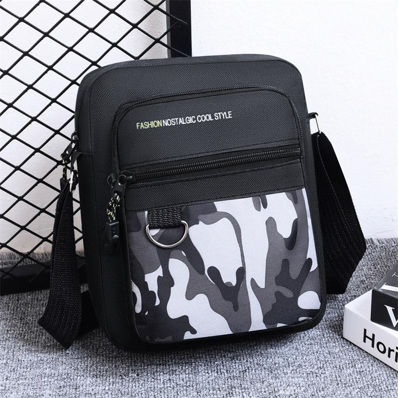 Camouflage Print Men's Shoulder Crossbody Bag Oxford Waterproof Business Outdoor Sports Small Square Bag